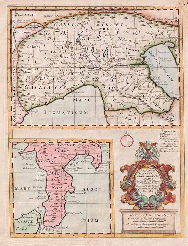 Edward Wells - A New Map of Gallia Cissalpina and Graecia Magna 