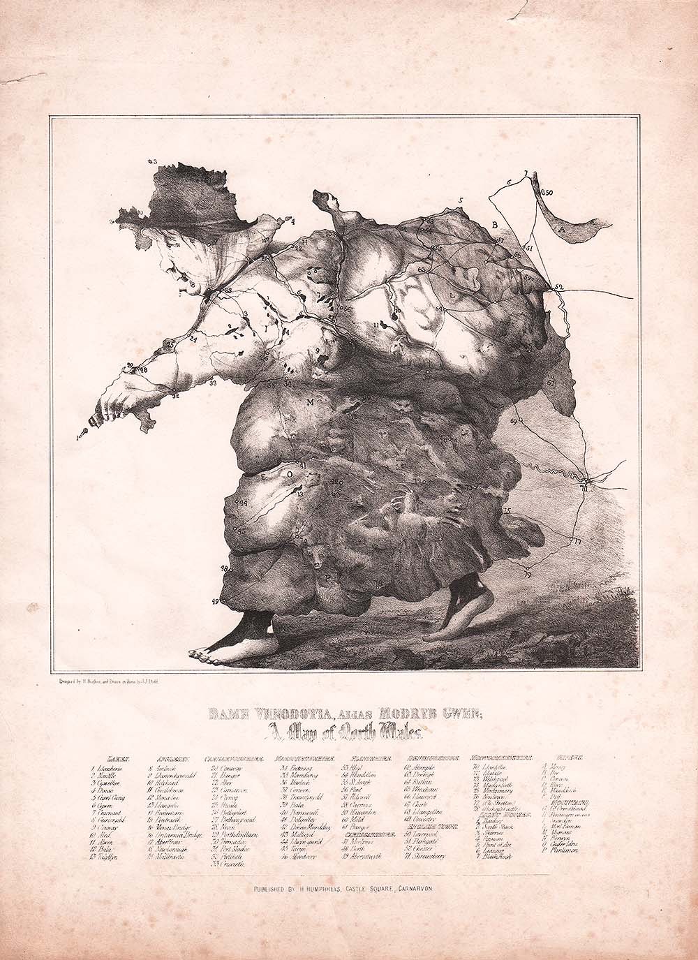 Dame Venodotia Alias Modryb Gwen; A Map of North Wales 