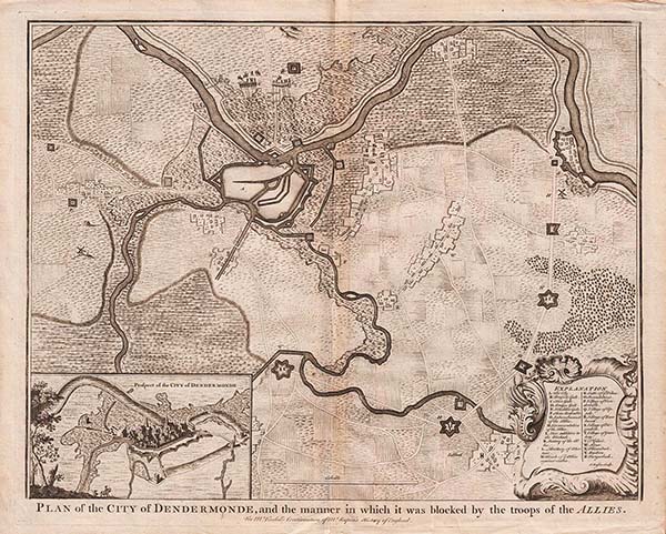 Plan of the City of Dendermonde and the manner in which it was blocked by the troops of the Allies 