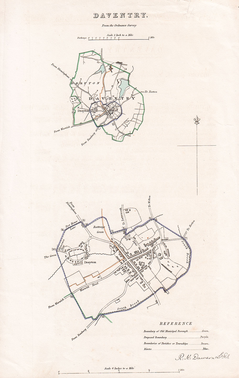 Daventry Town Plan  -  RK Dawson