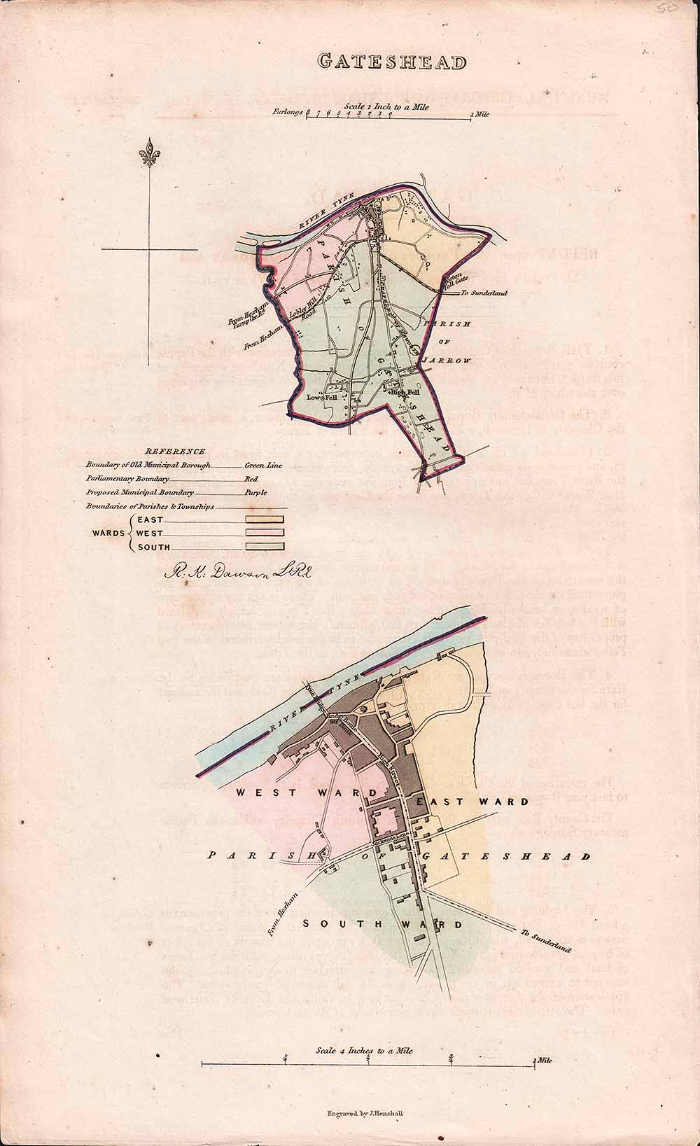 Gateshead Town Plan  -  R.K. Dawson