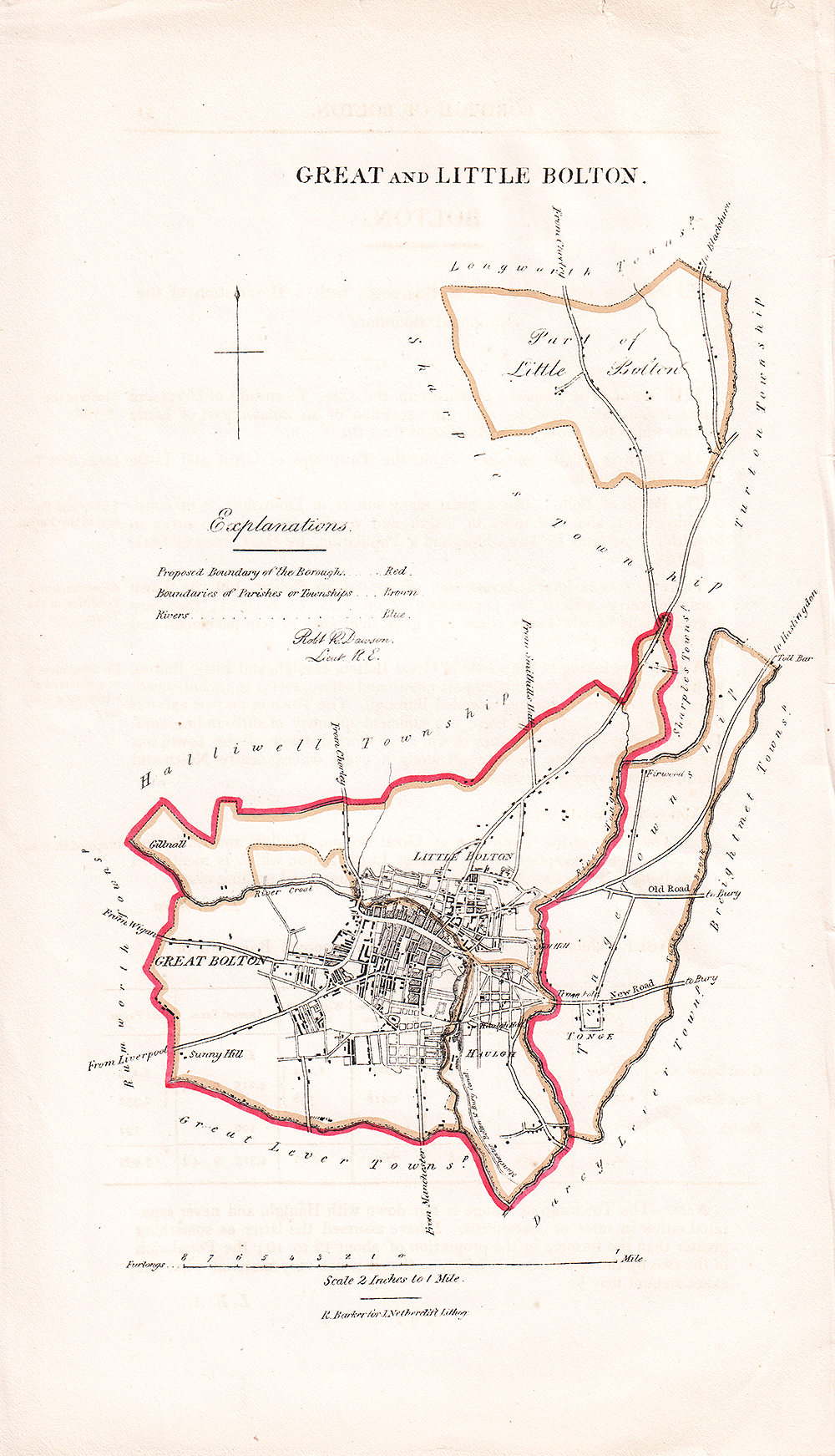 Great and Little Bolton Town Plan  -  RK Dawson