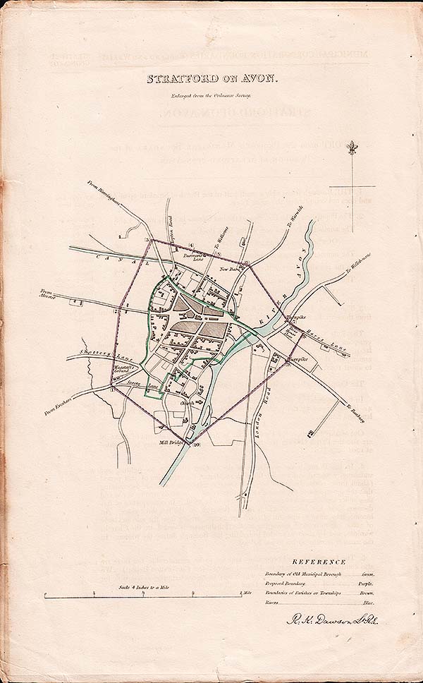 Stratford  on  Avon Town Plan - RK Dawson 