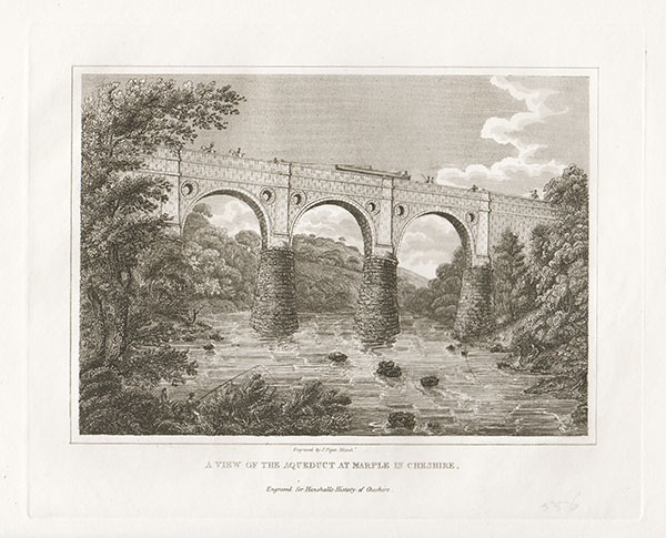 A View of the Aqueduct at Marple in Cheshire. 