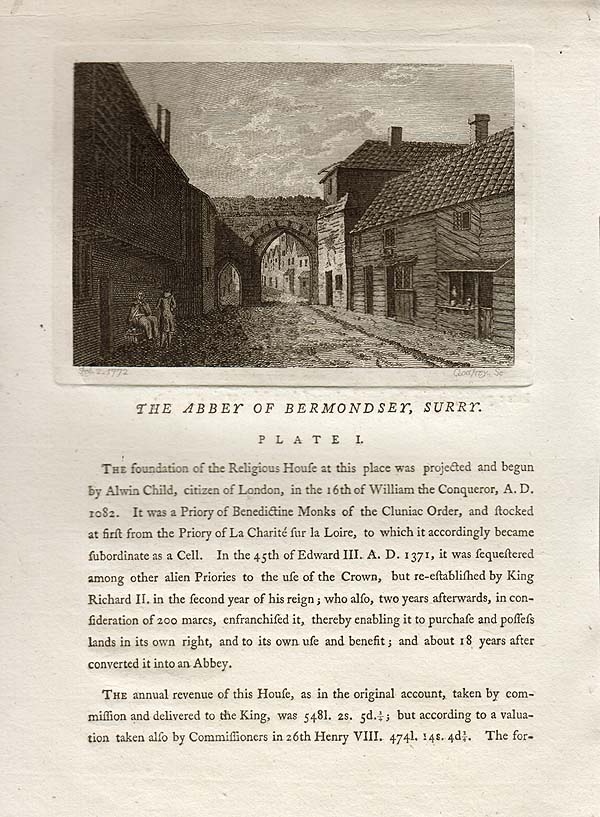 The Abbey of Bermondsey Surry  Plate 1
