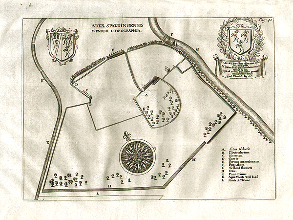 Areae Spaldingensis Coenobii Ichnographia Plan of Spalding