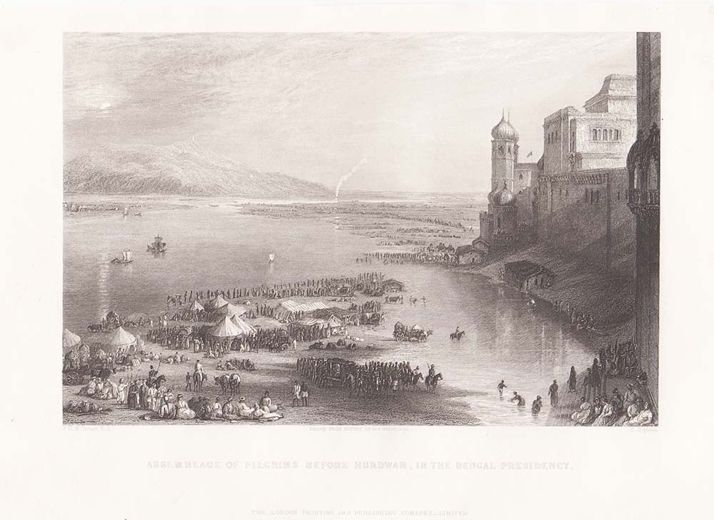 Assemblage of Pilgrims before Hurdwar, in the Bengal Presidency.