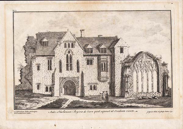 Aulae Scholarium Reginae de Oxon quod superest ab Occidente visum