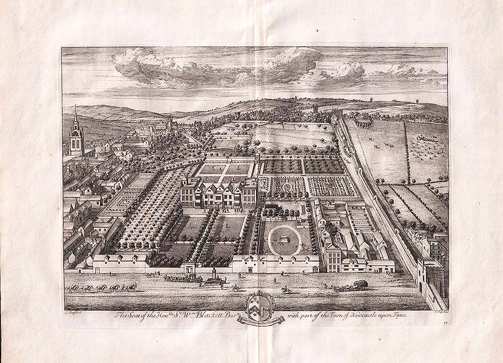 The Seat of the Honble. Sr. Wm. Blackett Bart. with part of the Town of Newxcastle upon Tyne.