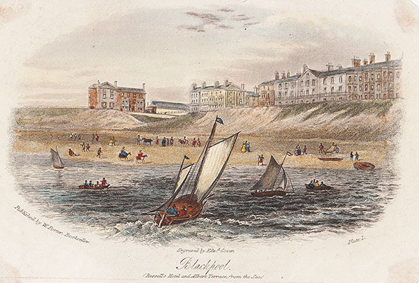 Blackpool Rossall's Hotel and Albert Terrace from the sea