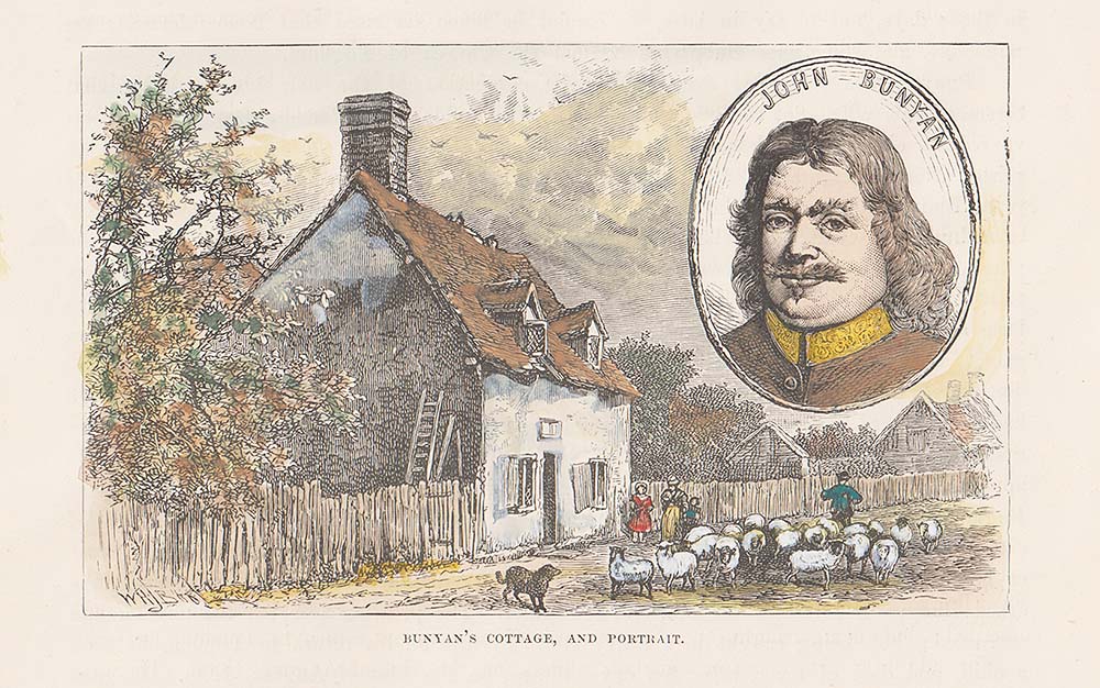 Bunyan's Cottage and Portrait