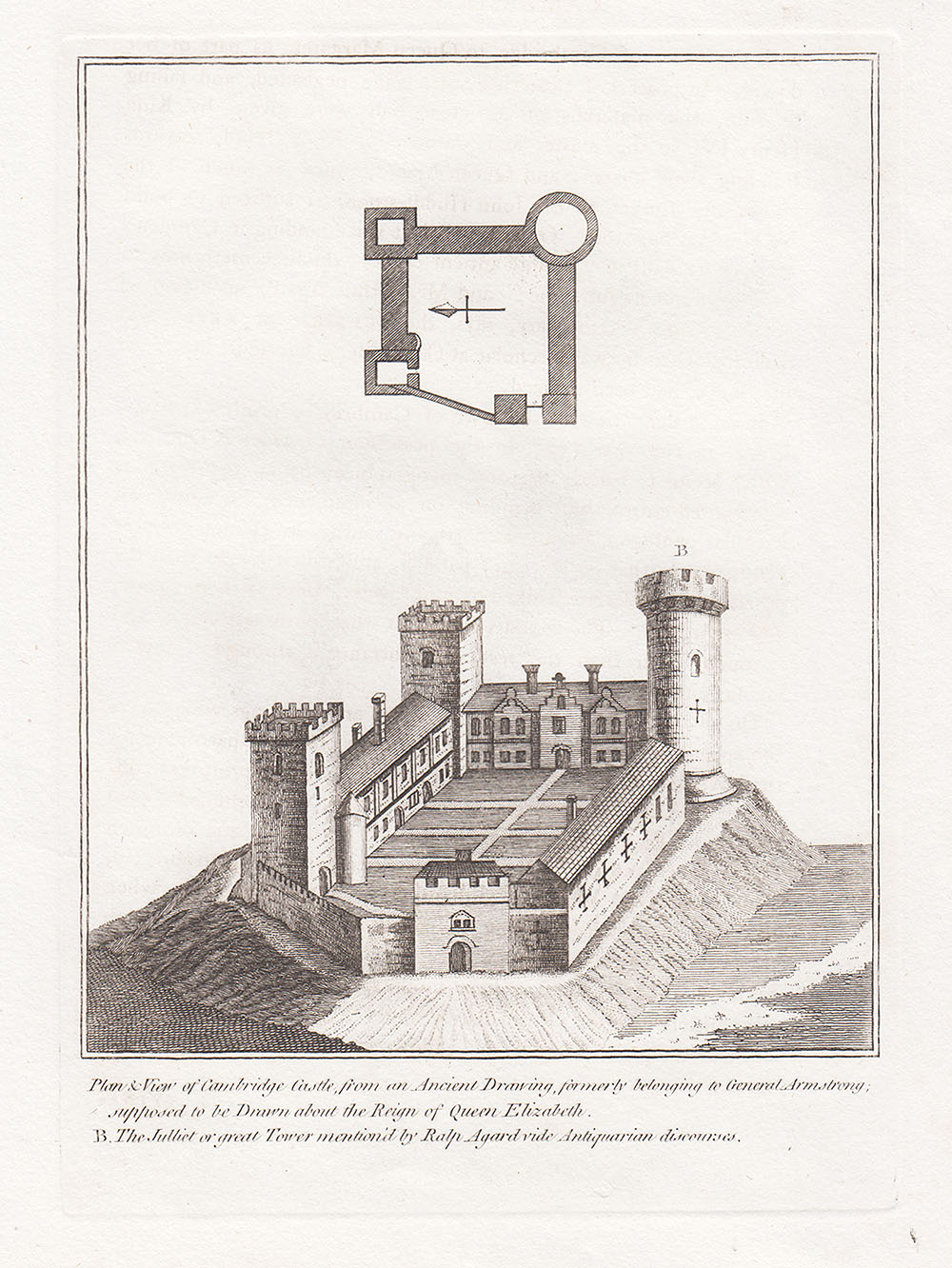 Plan & View of Cambridge from an Ancient Drawing