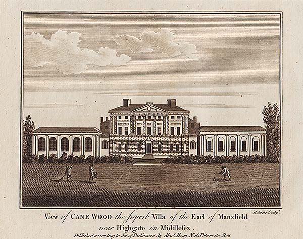View of Cane Woodthe superb Villa od the Earl of Mansfield near Highgate in MIddlesex