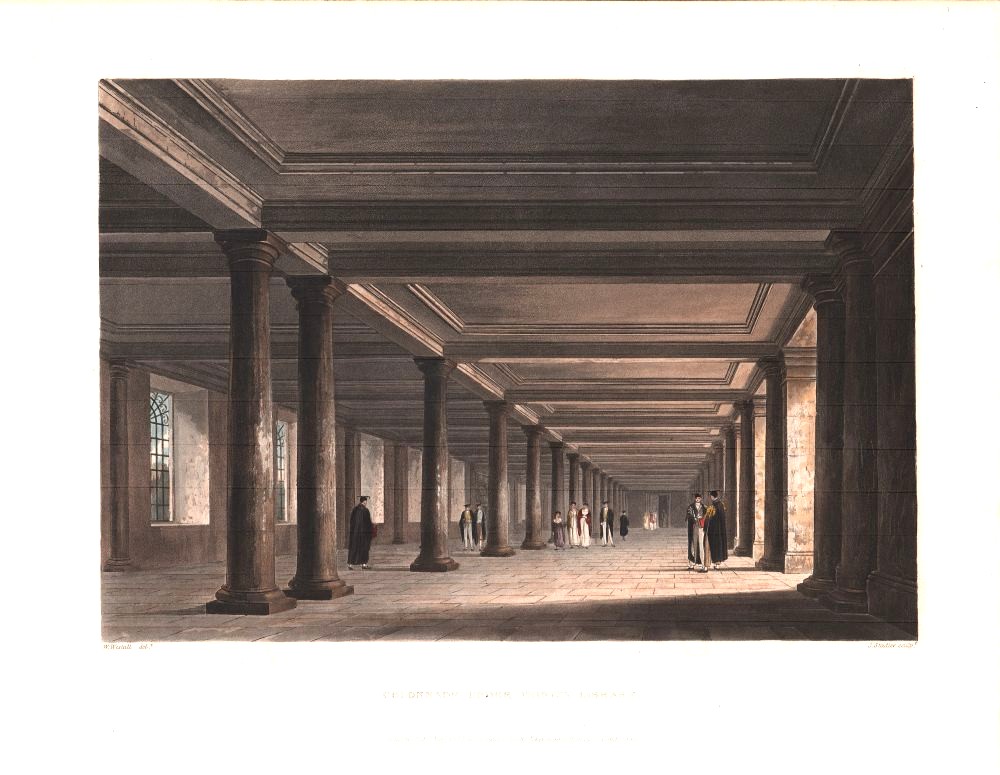 Colonnade under Trinity Library.