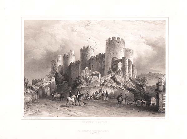 Set of five lithographs of Conway Castle  (View the set here)