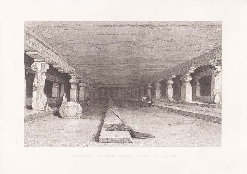 Interior of Dher Warra, Cave of Ellora.