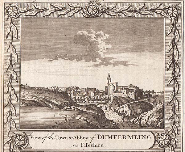 View of the Town & Abbey of Dumferling in Fifeshire