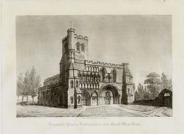 Dunstable Priory Bedfordshire 1818  North West View