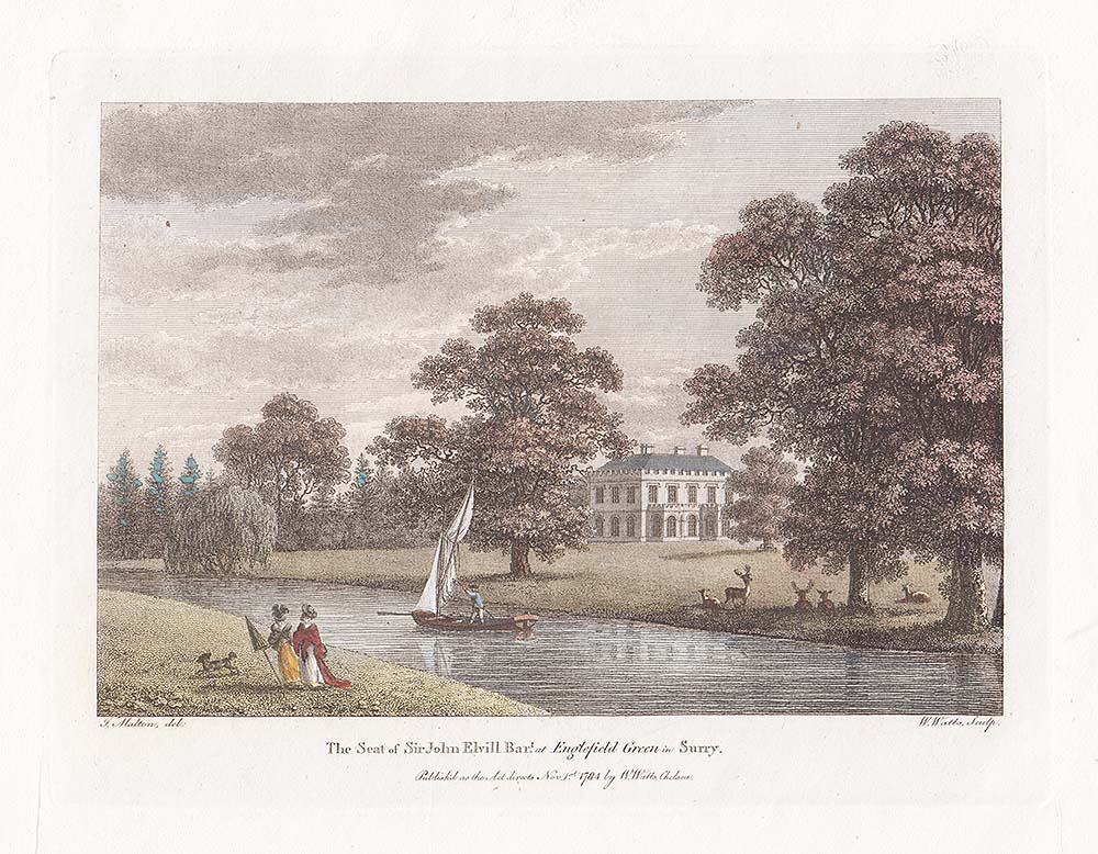 The Seat of Sir John Elvill Bart at Englefield Green in Surry
