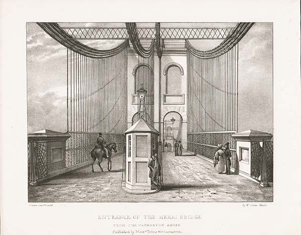 Entrance of the Menai Bridge - From the Caernarvon Shore 