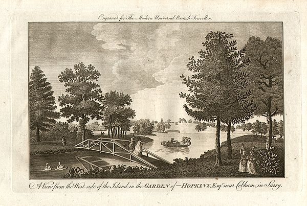 A View from the West side of the Island in the Garden of Hopkins Esq near Cobham in Surry 