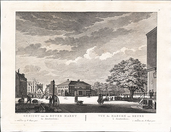 Gezicht van de Boter Markt te Amsterdam  -  Vue de Marche au Beure  Amsterdam