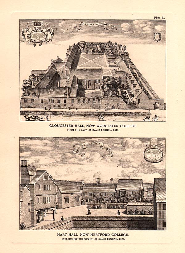 Gloucester Hall now Worcester College and Hart Hall now Hertford College
