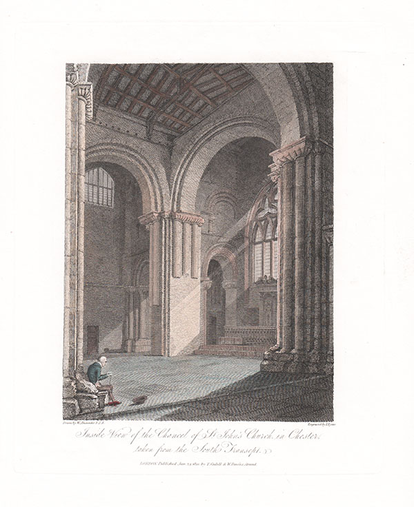 Inside View of the Chancel of St John's Church in Chester take from the South Transept 