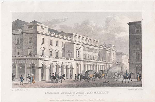 Italian Opera House Haymarket From Pall Mall East 