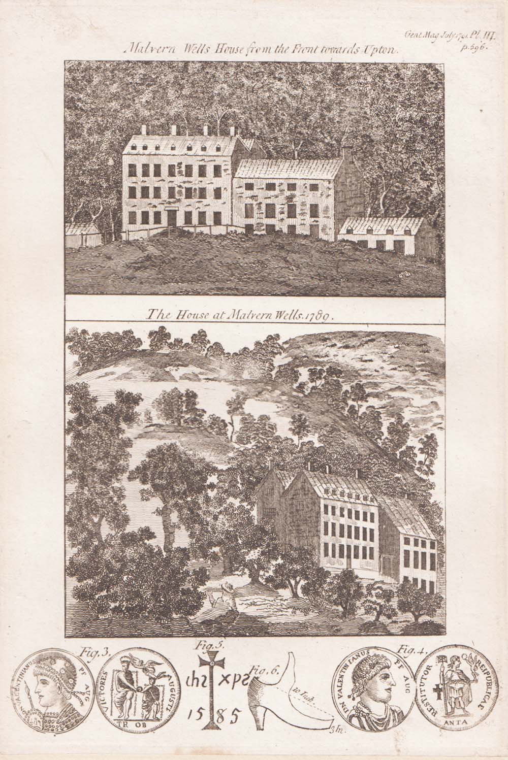 Malvern Wells House from the Front towards Upton / The House at Malvern Wells 1789