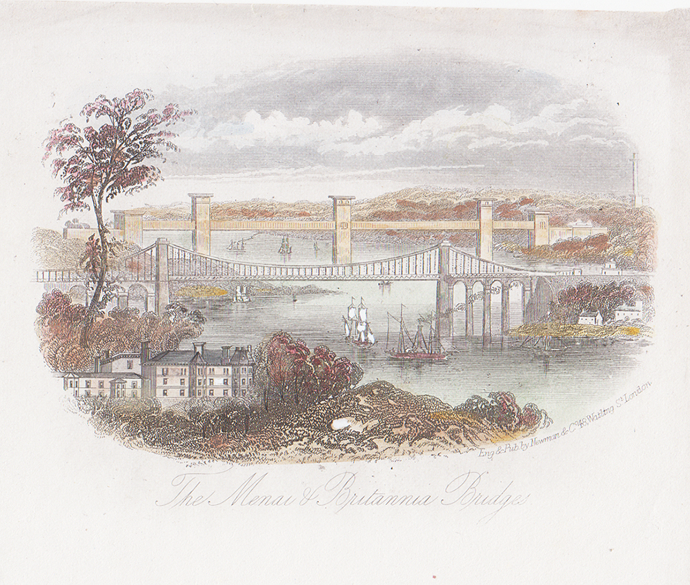 The Menai and Britannia Bridges.