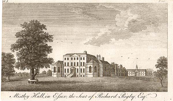 Mistley Hall in Essex the Seat of Richard Rigby  Esq
