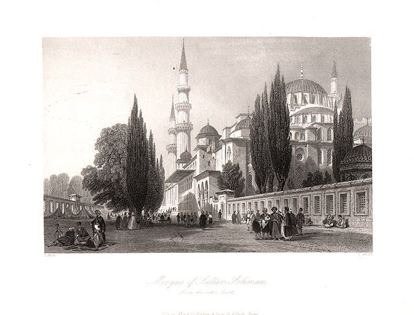 Mosque of Sultan Soliman  -  From the Outer Court  Istanbul