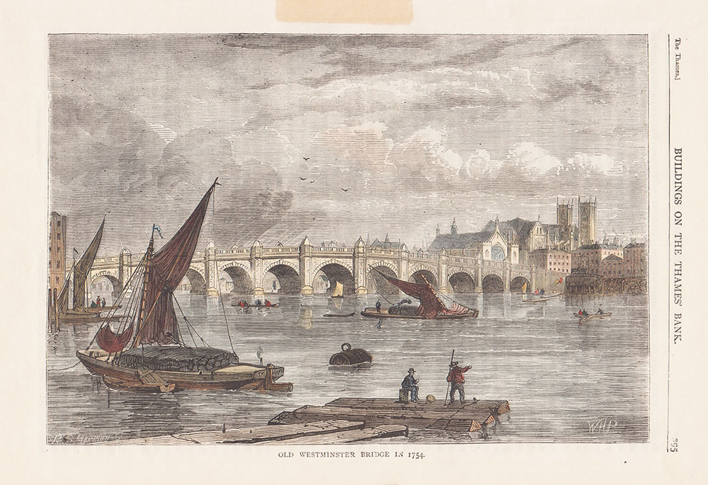 Old Westminster Bridge in 1754.