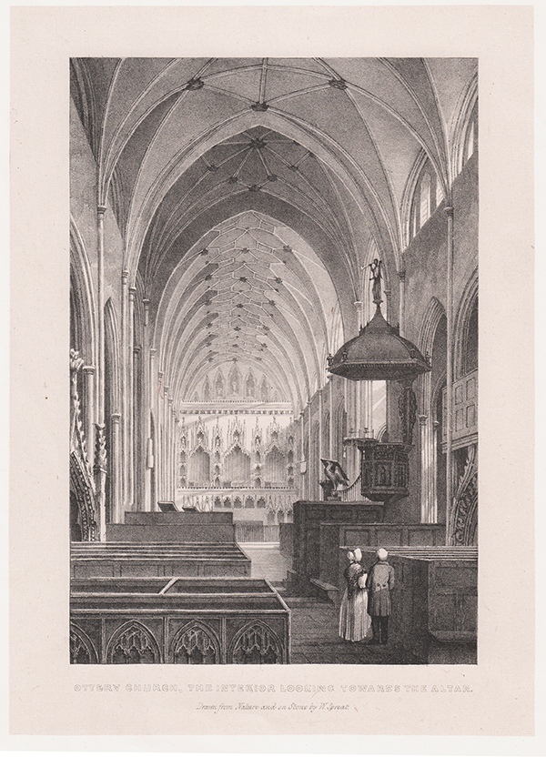 Ottery Church The Interior looking towards the Altar