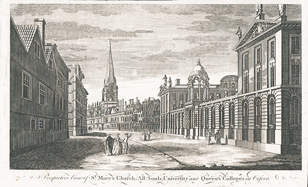 Perspective View of St Mary's Church All Souls University and Queen's Colleges in Oxford