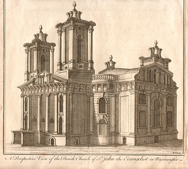 A Perspective View of the Parish Church of St John the Evangelist in Westminster