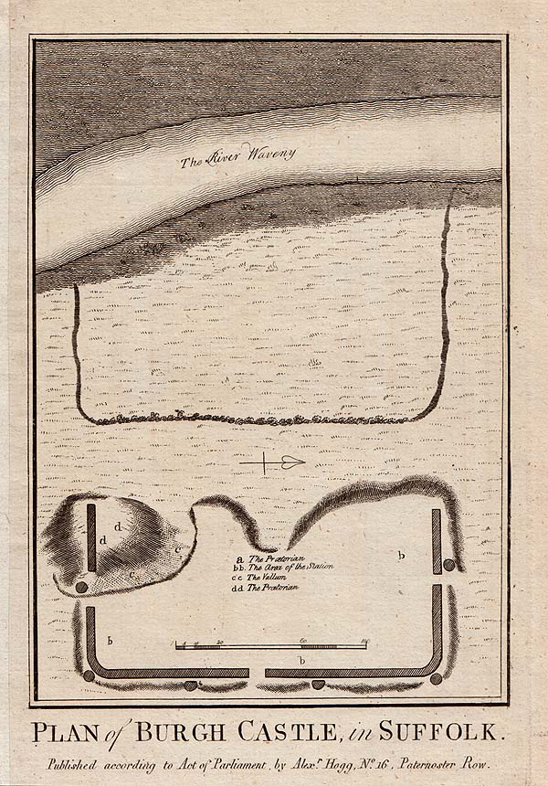 Plan of Burgh Castle in Suffolk