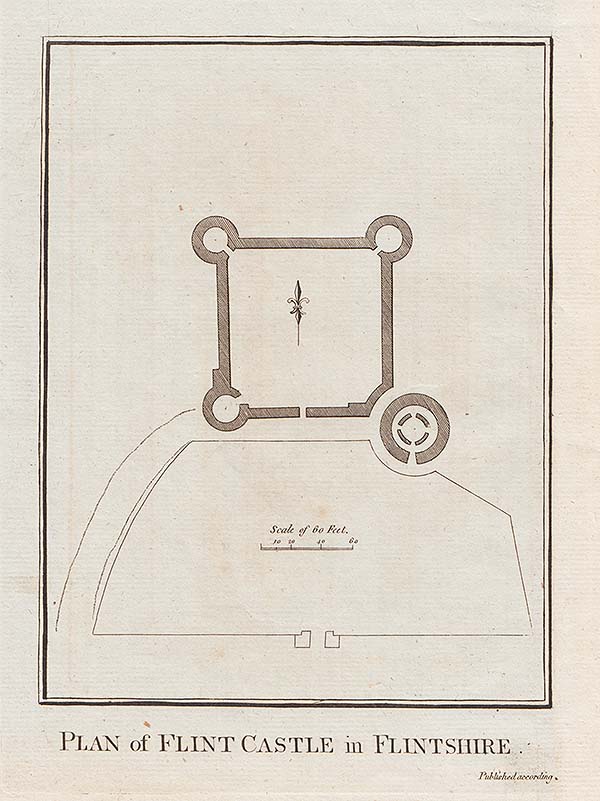 Plan of Flint Castle in Flintshire 