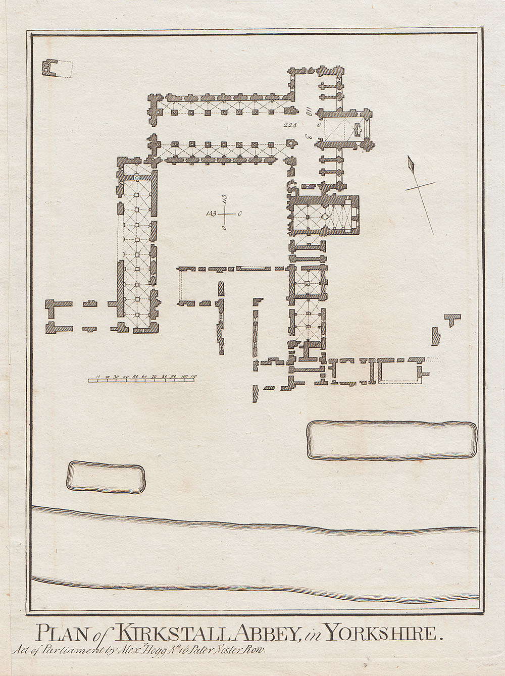 Plan of Kirkstall Abbey in Yorkshire  