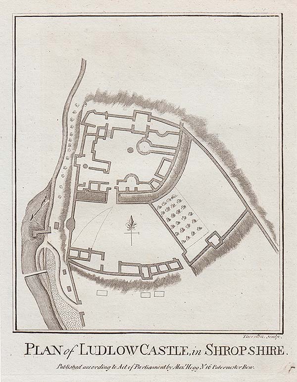 Plan of Ludlow Castle in Shropshire