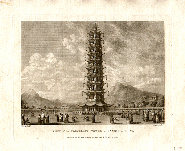 View of the Porcelain Tower at Nankin in China