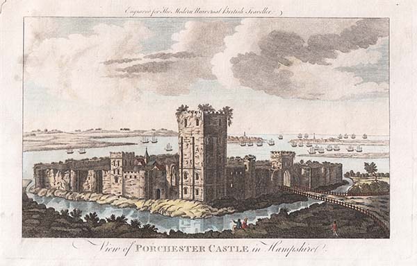 View of Porchester Castle in Hampshire    