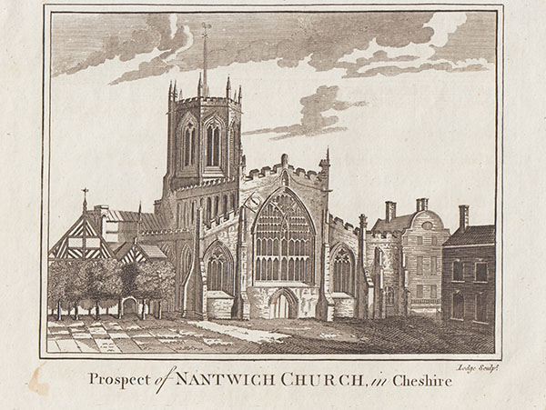 Prospect of Nantwich Church in Cheshire 