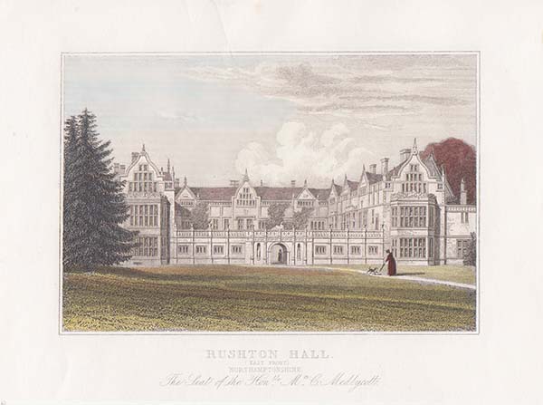 Rushton Hall East Front Northamptonshire  The Seat of the Honble Mrs C Medlycott