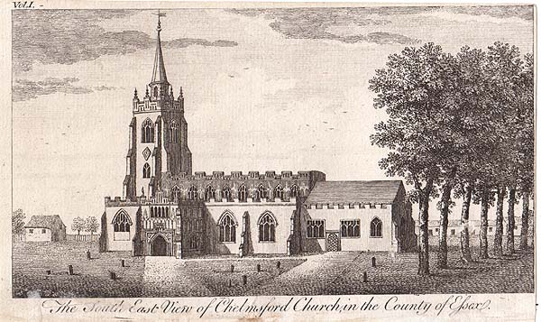 The South East View of Chelmsford Church in the County of Essex