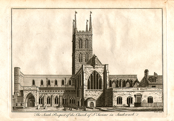 The South Prospect of the Church of St Saviour in Southwark