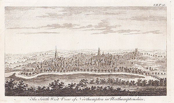 The South West View of Northampton in Northamptonshire 