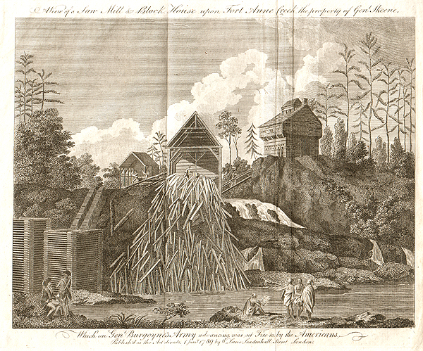 View of a Saw Mill & Block House upon Fort Anne Creek the property of Gen Skeene
