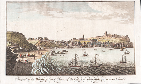 Prospect of the Borough and Ruins of the Castle of Scarborough in Yorkshire 